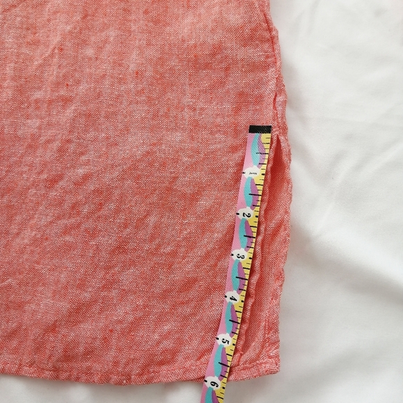 Tahari Plus Size 100% Linen Button Up Tunic Coastal Lagenlook Orange Peach 2X - Picture 14 of 15